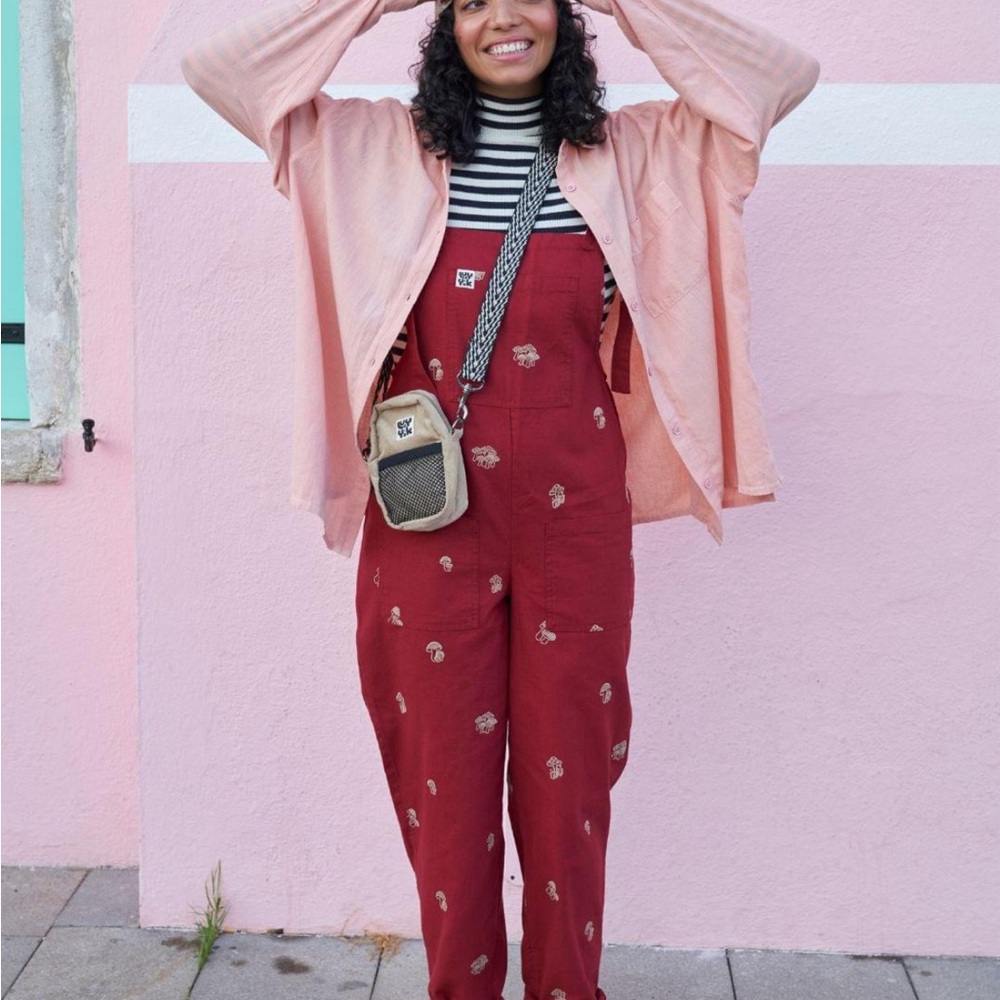 LUCY AND YAK Original Dungaree: ORGANIC COTTON - Fun-Guy - UK 10 REG US 6 REG